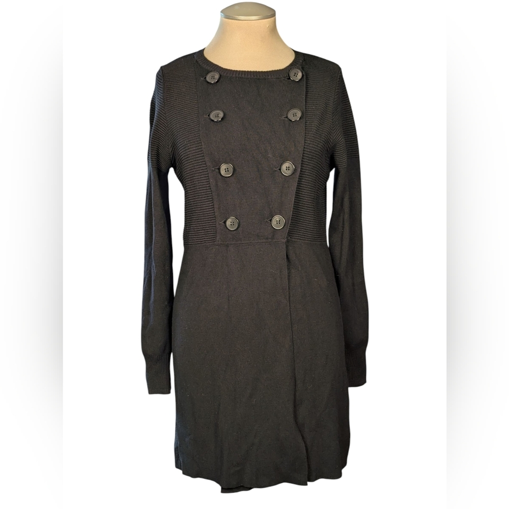 Inwear Heavy Knit Black Double-Breasted Dress
